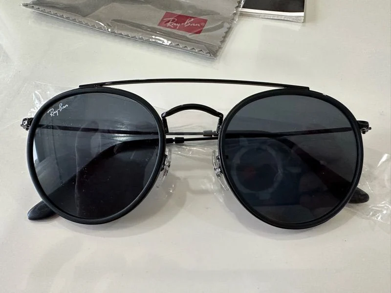แว่น Ray Ban RB3647N 002R5 Black Round Double Bridge ใหม่ครบกล่อง