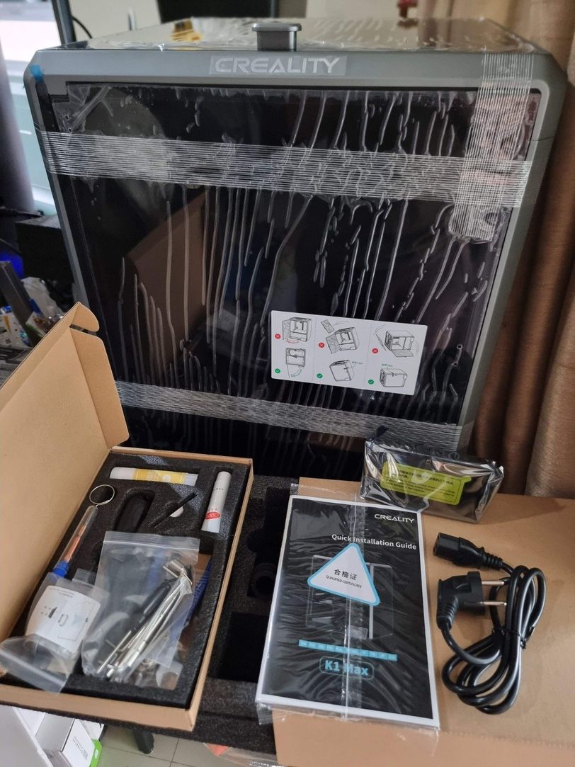 แลก-ขาย 3d printer Creality K1 Max 2024 พิมพ์ขนาด 30x30x30cm เหมือนใหม่ ปริ้นเส้น Carbon fiber ได้